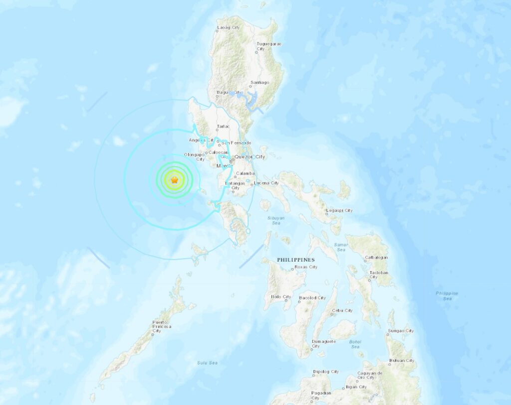 3월 14일 필리핀 서쪽 강도 6.4 지진 발생