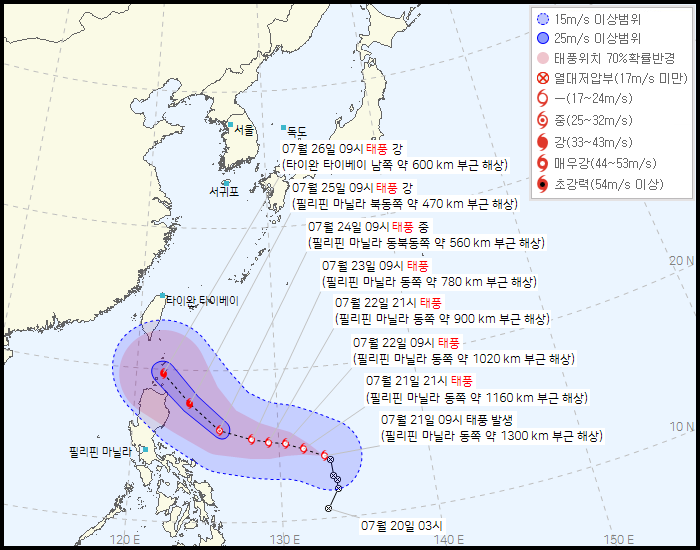 5호 태풍 독수리 필리핀 동쪽 해상에서 생성